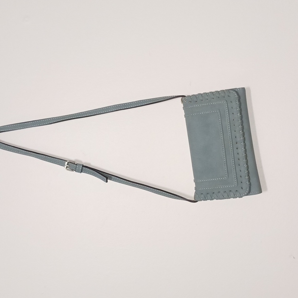Wallet with adjustable strap Coin 6 Credit Card Slots 2 Slip pockets Faux Suede